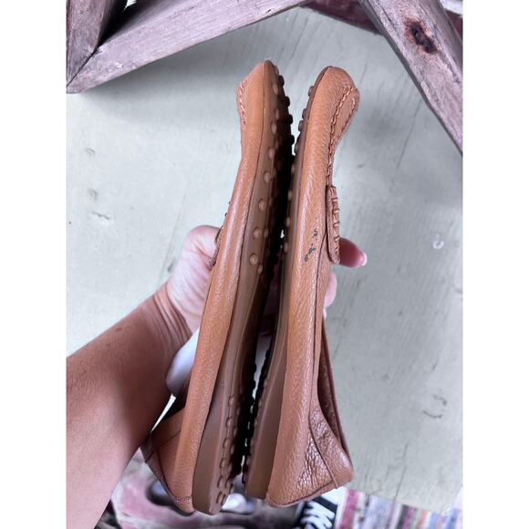 COACH Fredrica Gold Plate Logo Brown Leather Driving Loafers Mocs Shoes 7.5 - Picture 6 of 8